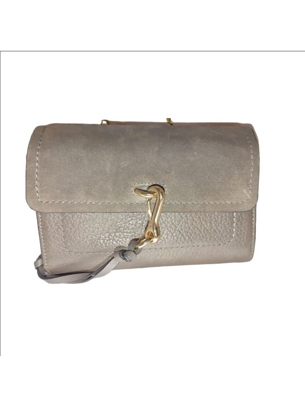 Vince Camuto Blena Leather/Suede Crossbody w. Gold Chain